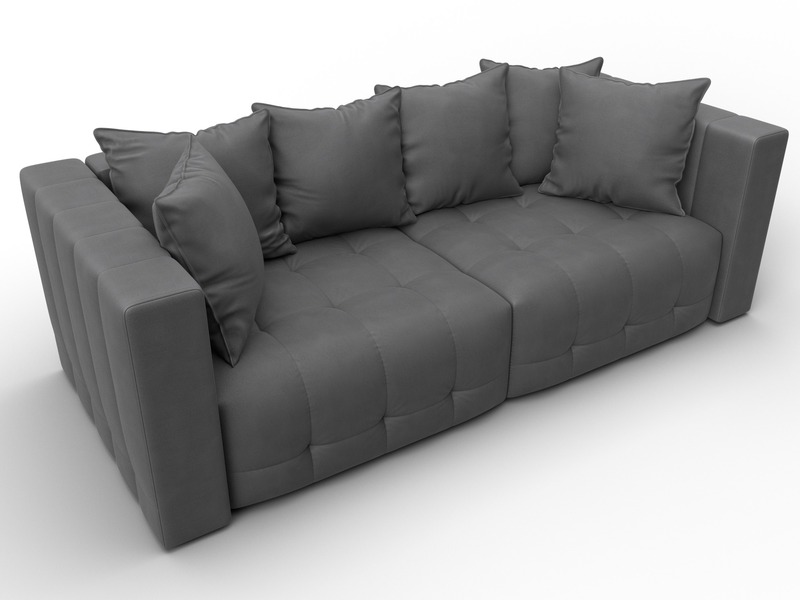 Диван прямой Лига-052 НПБ, Замша, JOLY 13 серый