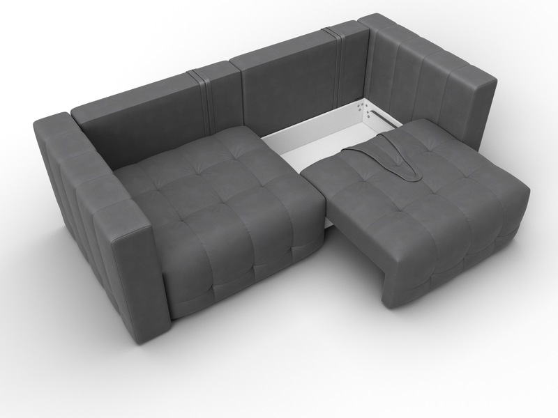 Диван прямой Лига-052 НПБ, Замша, JOLY 13 серый