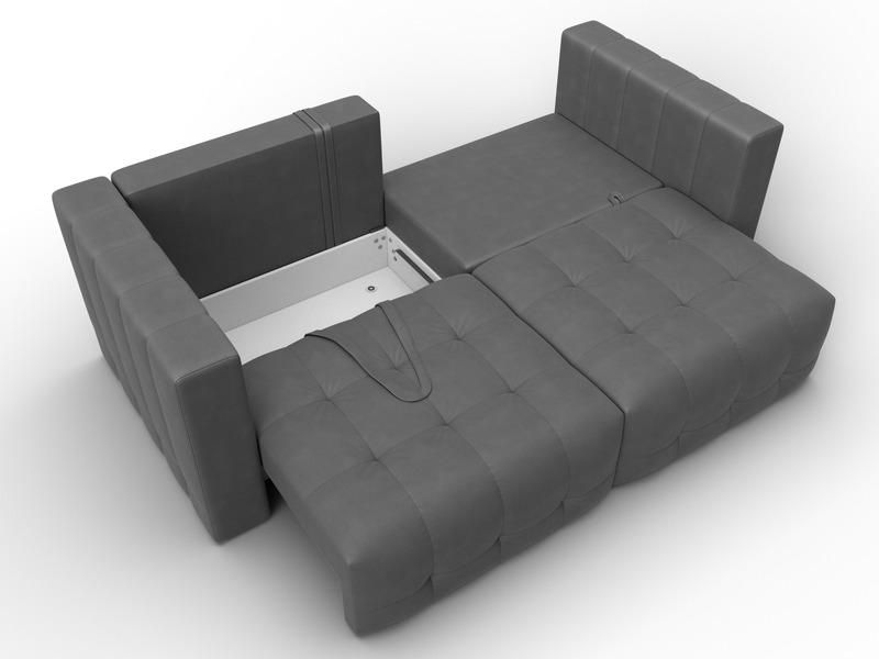 Диван прямой Лига-052 НПБ, Замша, JOLY 13 серый