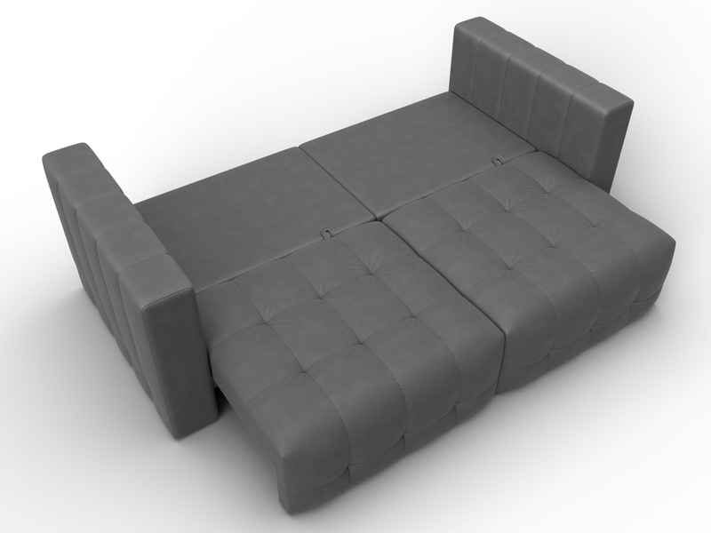 Диван прямой Лига-052 НПБ, Замша, JOLY 13 серый