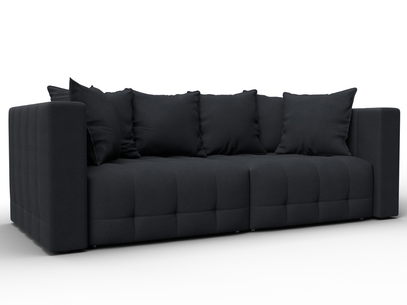 Диван прямой Лига-052 НПБ, Замша, JOLY 16 темно-серый