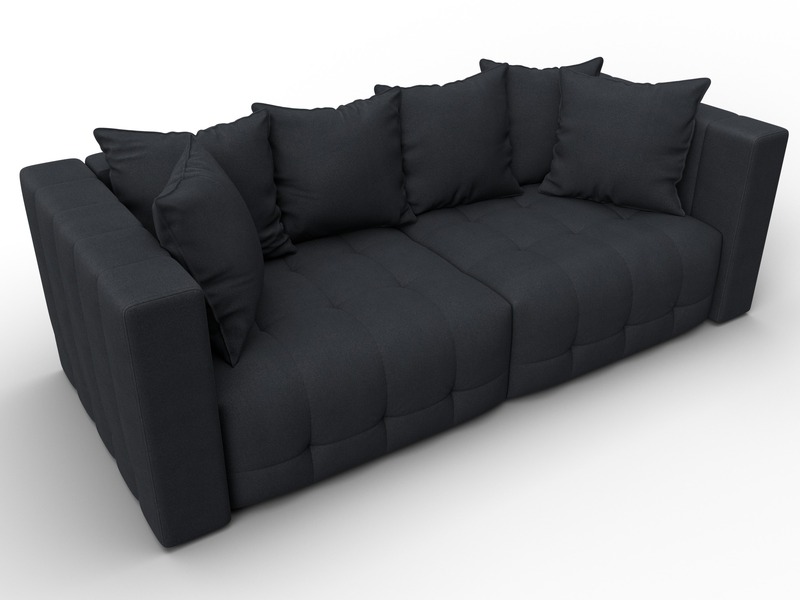 Диван прямой Лига-052 НПБ, Замша, JOLY 16 темно-серый