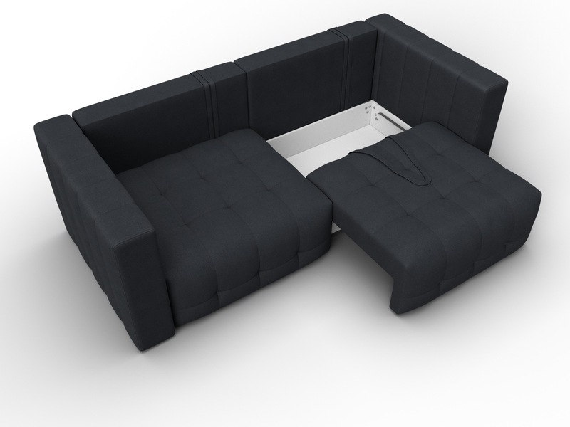 Диван прямой Лига-052 НПБ, Замша, JOLY 16 темно-серый