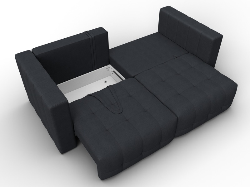 Диван прямой Лига-052 НПБ, Замша, JOLY 16 темно-серый