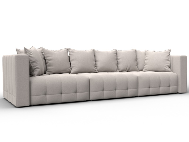 Диван прямой Лига-052 НПБ Лонг, Замша, JOLY 05 бежевый