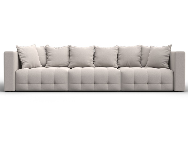 Диван прямой Лига-052 НПБ Лонг, Замша, JOLY 05 бежевый