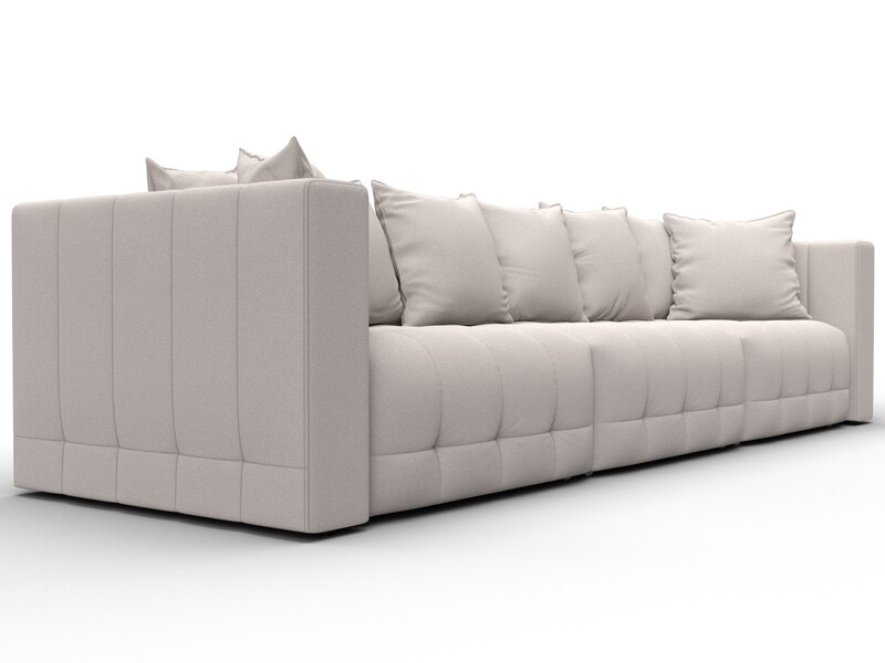 Диван прямой Лига-052 НПБ Лонг, Замша, JOLY 05 бежевый