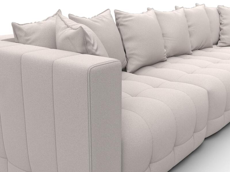 Диван прямой Лига-052 НПБ Лонг, Замша, JOLY 05 бежевый