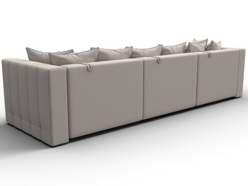 Диван прямой Лига-052 НПБ Лонг, Замша, JOLY 05 бежевый