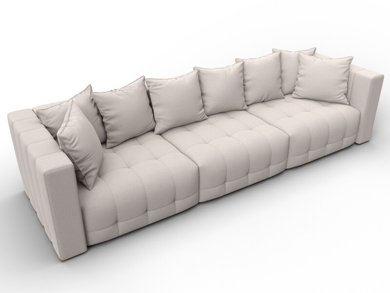 Диван прямой Лига-052 НПБ Лонг, Замша, JOLY 05 бежевый