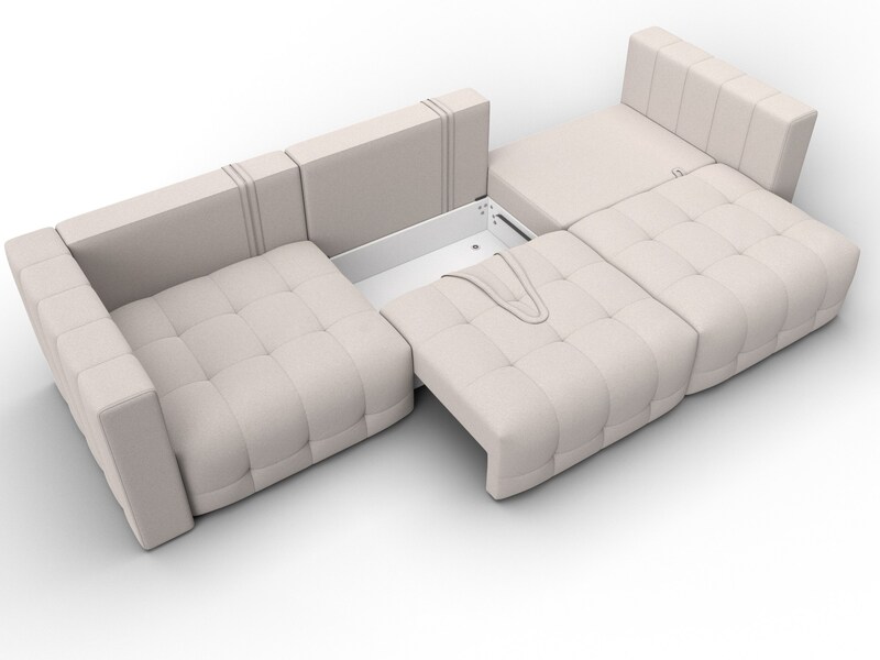 Диван прямой Лига-052 НПБ Лонг, Замша, JOLY 05 бежевый