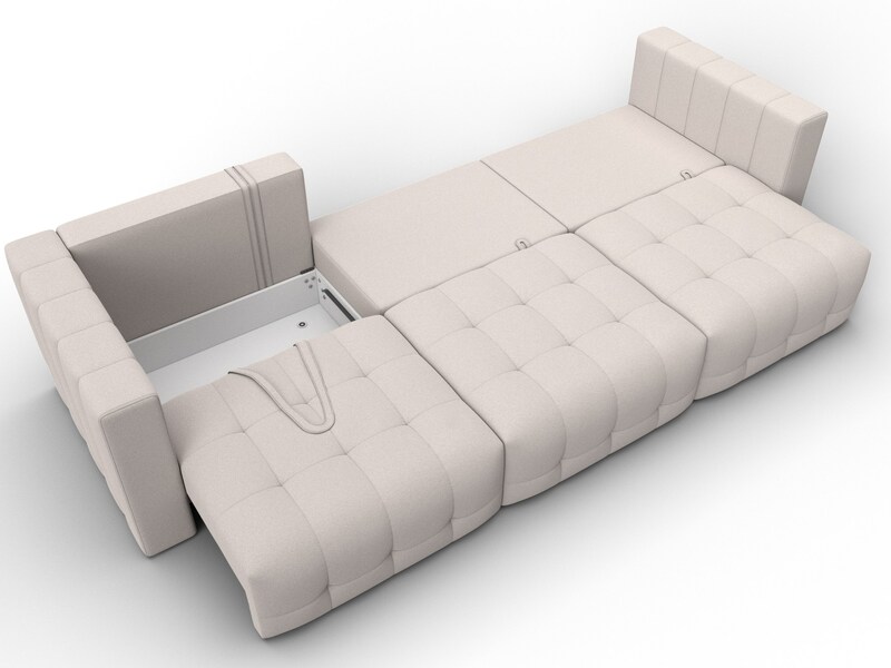 Диван прямой Лига-052 НПБ Лонг, Замша, JOLY 05 бежевый