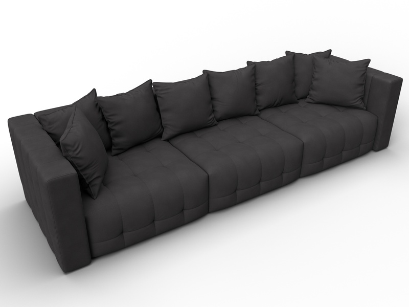 Диван прямой Лига-052 НПБ Лонг, Замша, JOLY 08 коричневый