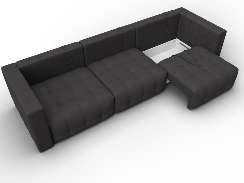 Диван прямой Лига-052 НПБ Лонг, Замша, JOLY 08 коричневый