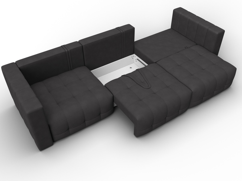 Диван прямой Лига-052 НПБ Лонг, Замша, JOLY 08 коричневый