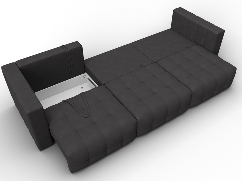 Диван прямой Лига-052 НПБ Лонг, Замша, JOLY 08 коричневый