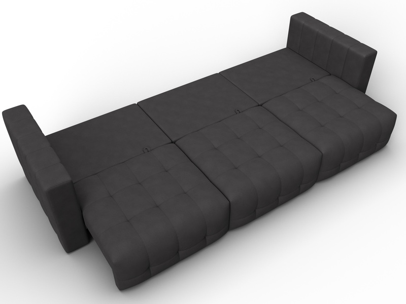 Диван прямой Лига-052 НПБ Лонг, Замша, JOLY 08 коричневый