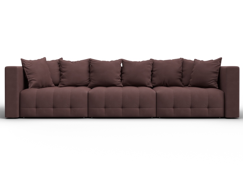 Диван прямой Лига-052 НПБ Лонг, Замша, JOLY 09 бордовый