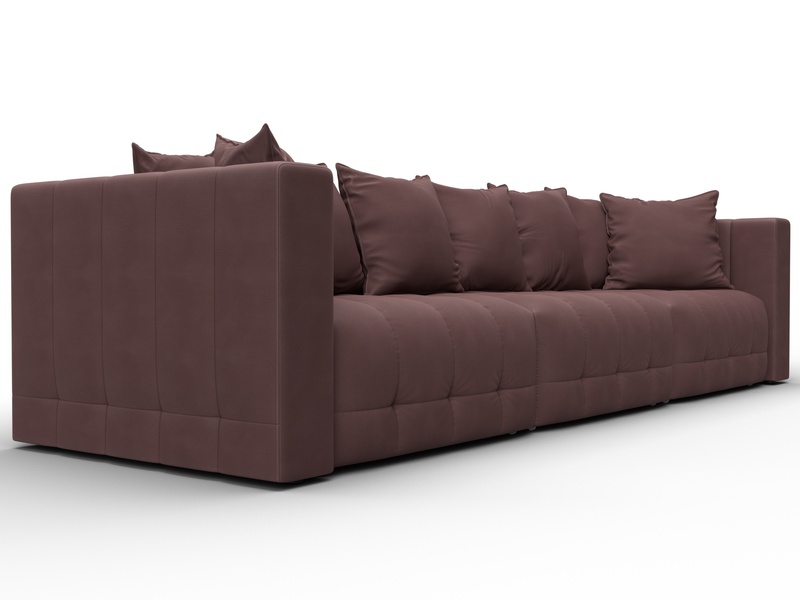 Диван прямой Лига-052 НПБ Лонг, Замша, JOLY 09 бордовый