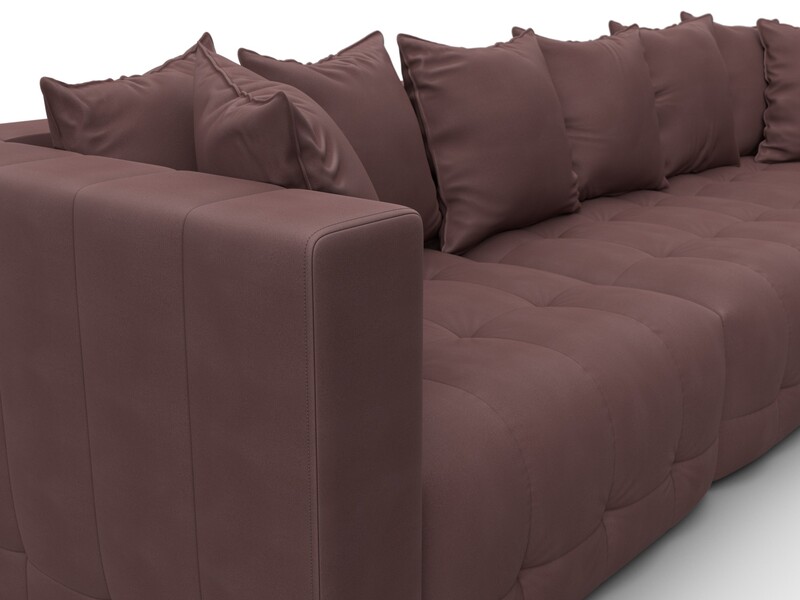 Диван прямой Лига-052 НПБ Лонг, Замша, JOLY 09 бордовый