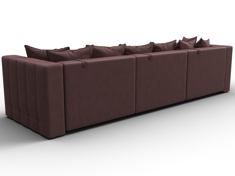 Диван прямой Лига-052 НПБ Лонг, Замша, JOLY 09 бордовый