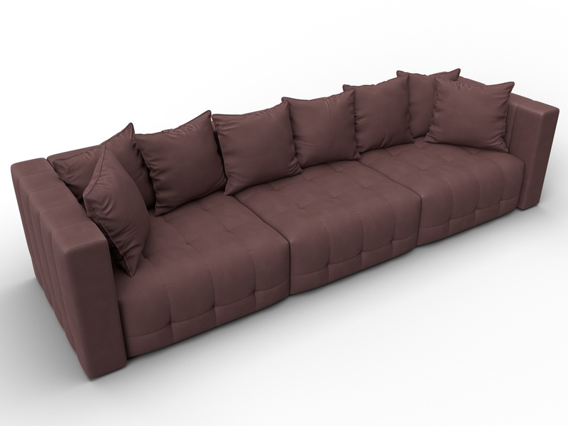 Диван прямой Лига-052 НПБ Лонг, Замша, JOLY 09 бордовый