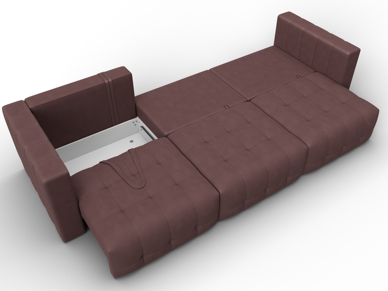 Диван прямой Лига-052 НПБ Лонг, Замша, JOLY 09 бордовый