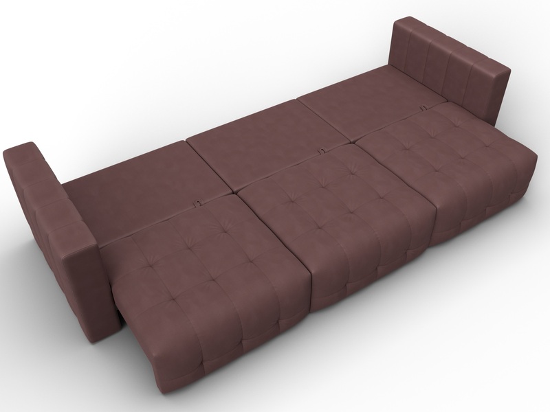 Диван прямой Лига-052 НПБ Лонг, Замша, JOLY 09 бордовый