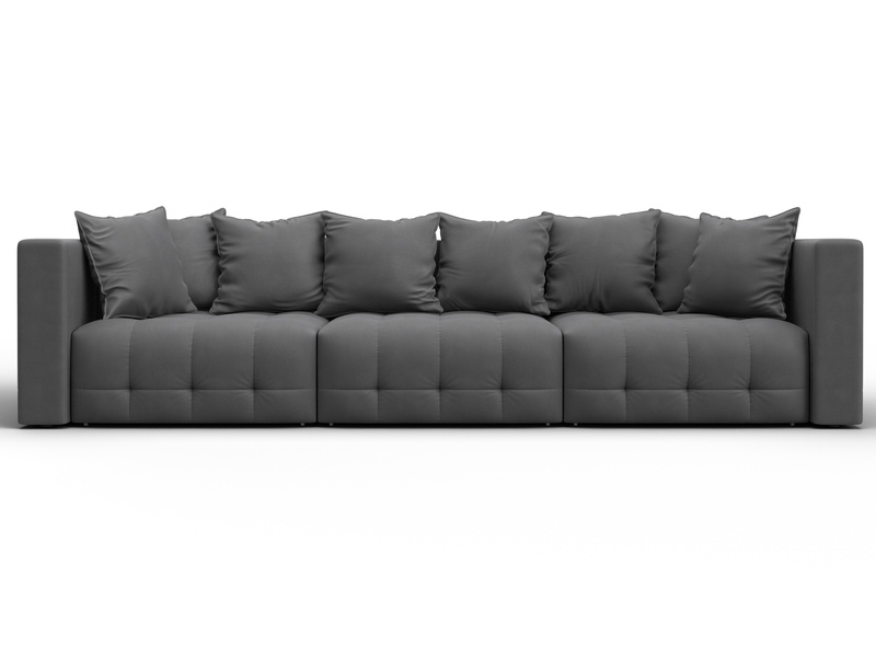 Диван прямой Лига-052 НПБ Лонг, Замша, JOLY 13 серый