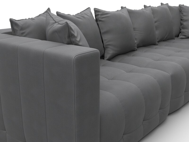 Диван прямой Лига-052 НПБ Лонг, Замша, JOLY 13 серый