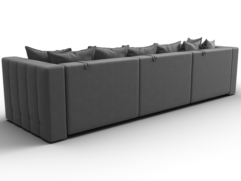 Диван прямой Лига-052 НПБ Лонг, Замша, JOLY 13 серый