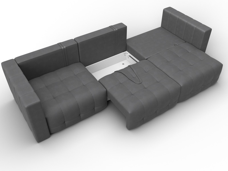 Диван прямой Лига-052 НПБ Лонг, Замша, JOLY 13 серый