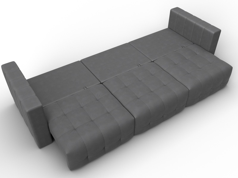 Диван прямой Лига-052 НПБ Лонг, Замша, JOLY 13 серый