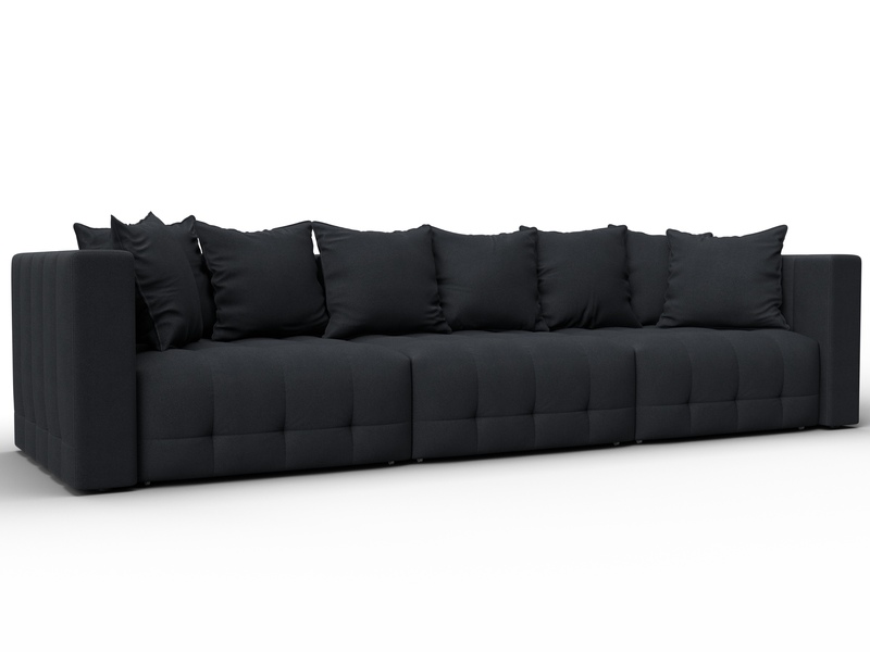 Диван прямой Лига-052 НПБ Лонг, Замша, JOLY 16 темно-серый