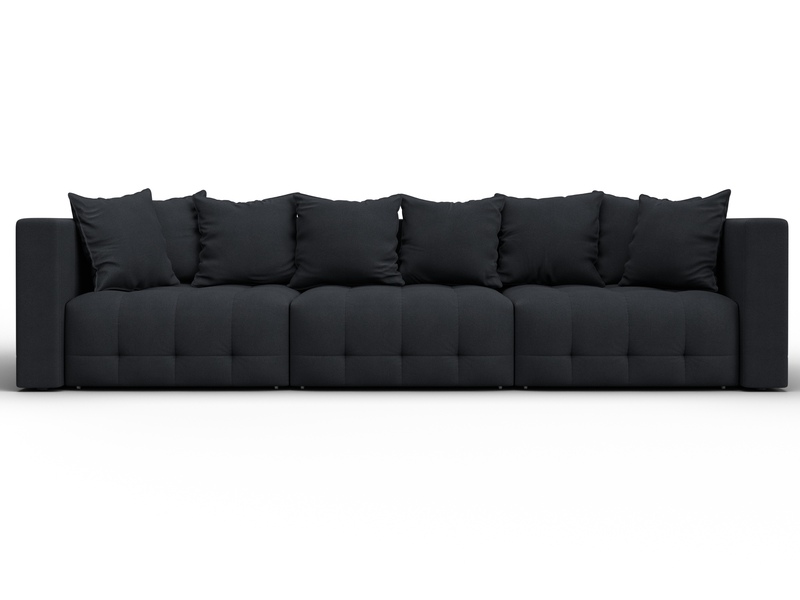 Диван прямой Лига-052 НПБ Лонг, Замша, JOLY 16 темно-серый