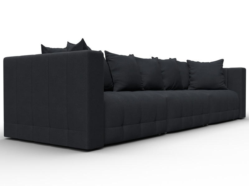 Диван прямой Лига-052 НПБ Лонг, Замша, JOLY 16 темно-серый