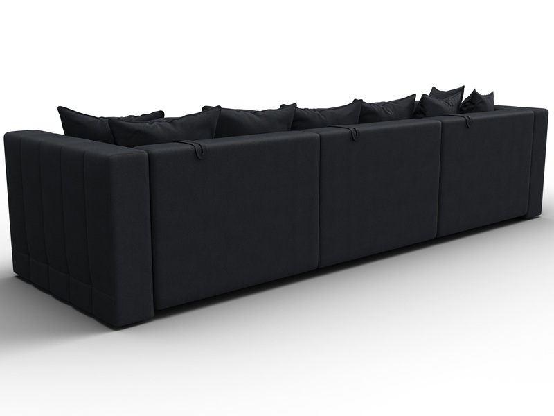 Диван прямой Лига-052 НПБ Лонг, Замша, JOLY 16 темно-серый