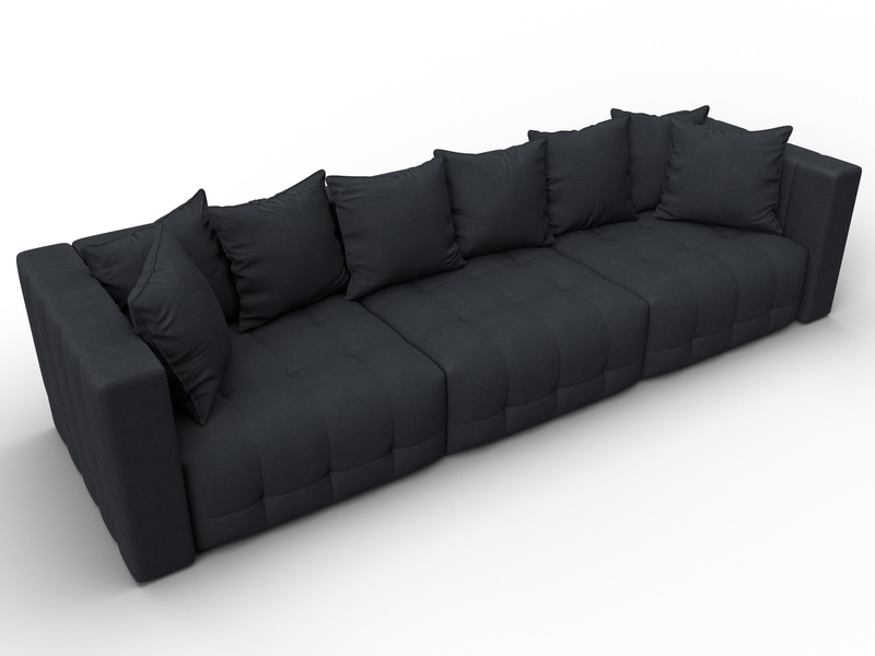 Диван прямой Лига-052 НПБ Лонг, Замша, JOLY 16 темно-серый