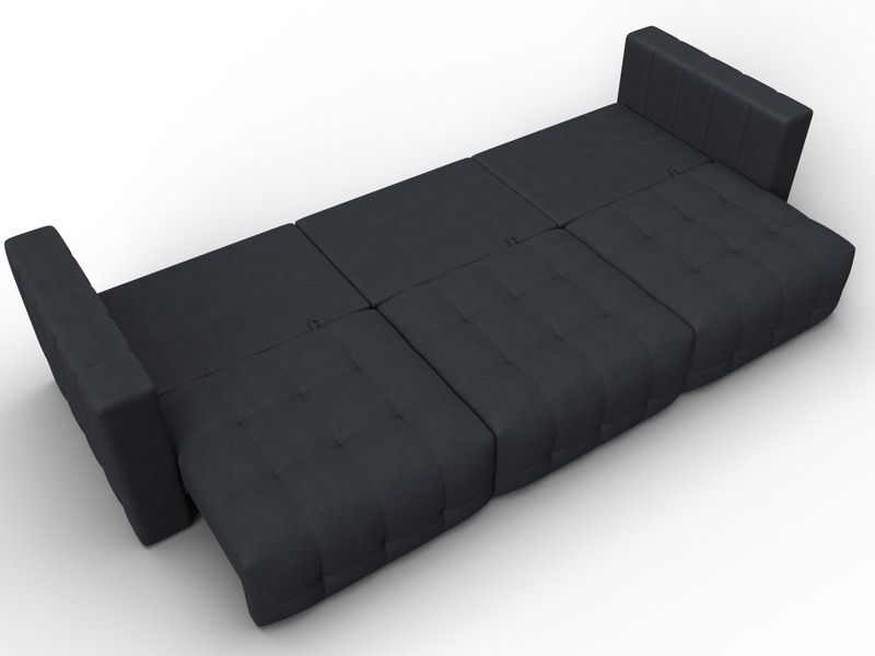 Диван прямой Лига-052 НПБ Лонг, Замша, JOLY 16 темно-серый