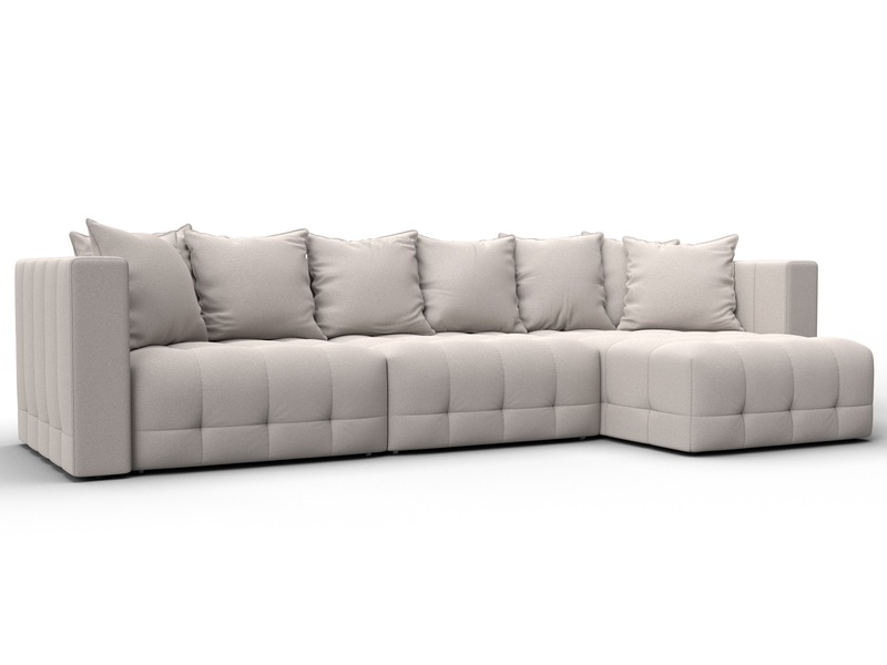 Диван угловой Лига-052 НПБ Лонг угол универсальный, Замша, JOLY 05 бежевый