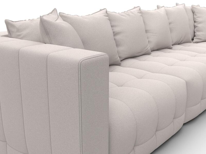 Диван угловой Лига-052 НПБ Лонг угол универсальный, Замша, JOLY 05 бежевый