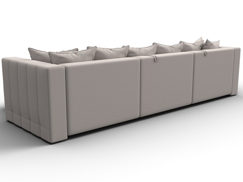 Диван угловой Лига-052 НПБ Лонг угол универсальный, Замша, JOLY 05 бежевый