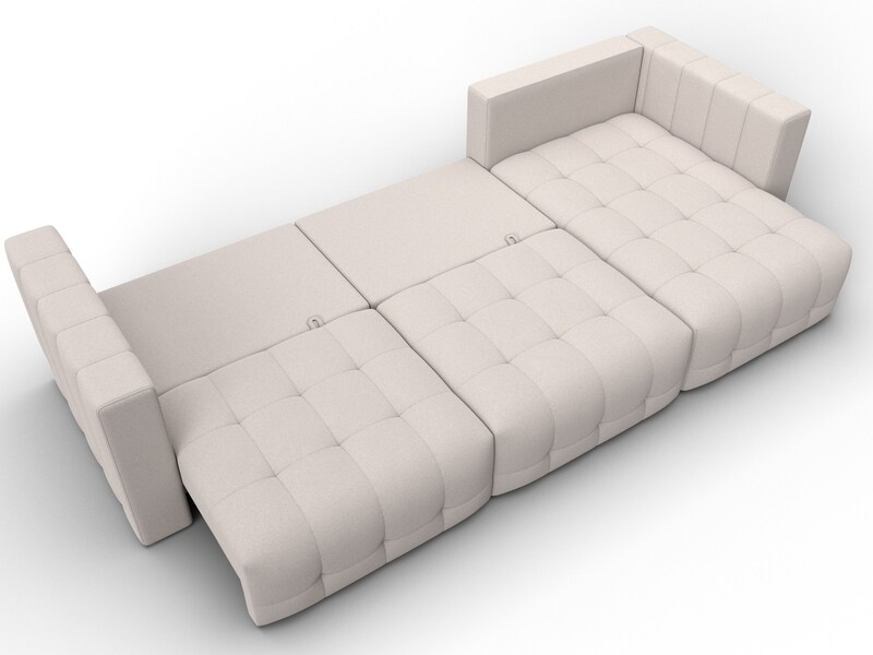 Диван угловой Лига-052 НПБ Лонг угол универсальный, Замша, JOLY 05 бежевый