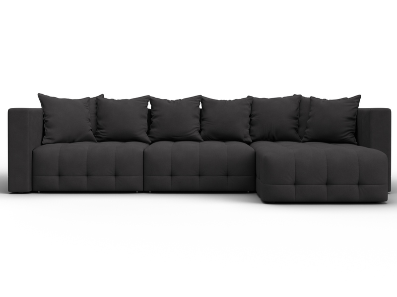 Диван угловой Лига-052 НПБ Лонг угол универсальный, Замша, JOLY 08 коричневый