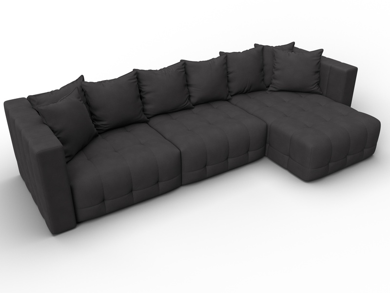 Диван угловой Лига-052 НПБ Лонг угол универсальный, Замша, JOLY 08 коричневый