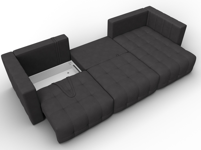 Диван угловой Лига-052 НПБ Лонг угол универсальный, Замша, JOLY 08 коричневый