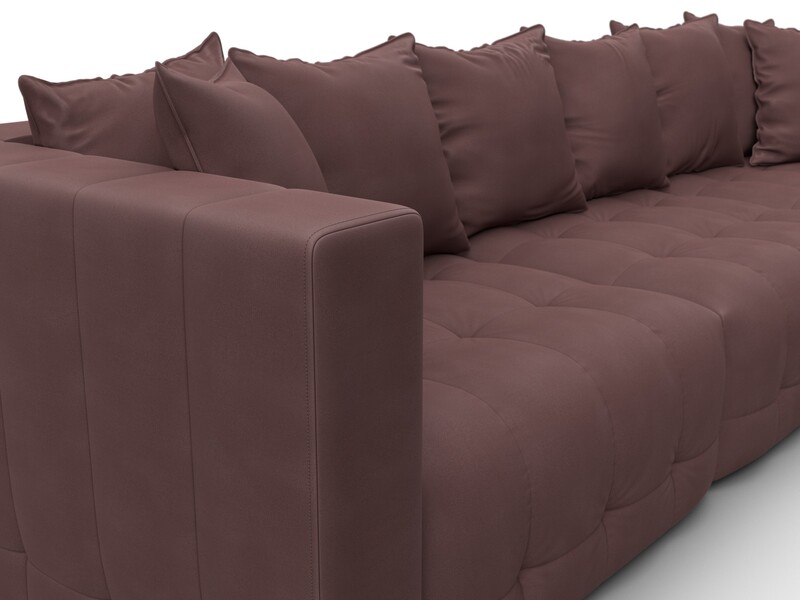 Диван угловой Лига-052 НПБ Лонг угол универсальный, Замша, JOLY 09 бордовый