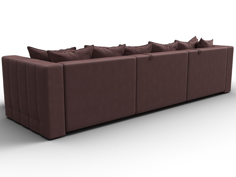 Диван угловой Лига-052 НПБ Лонг угол универсальный, Замша, JOLY 09 бордовый