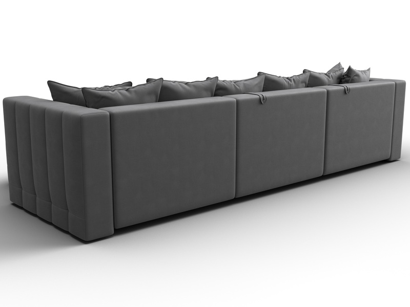 Диван угловой Лига-052 НПБ Лонг угол универсальный, Замша, JOLY 13 серый