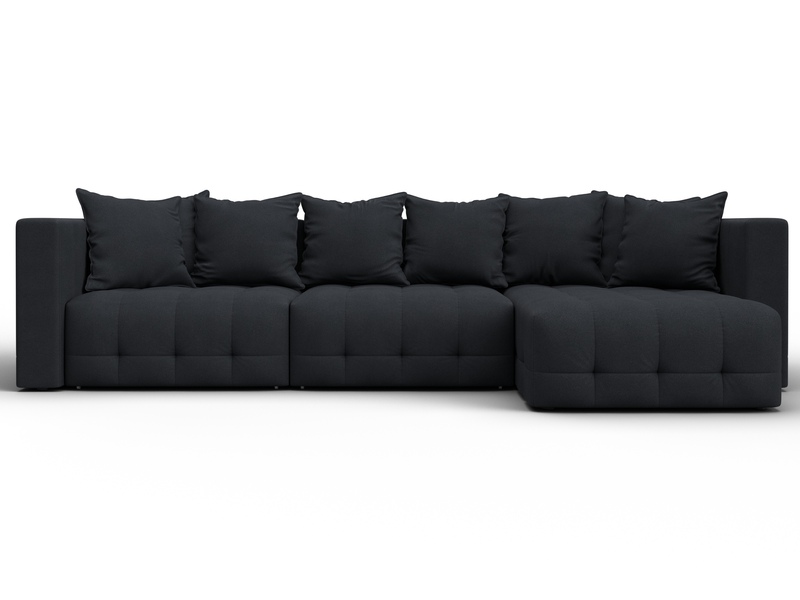 Диван угловой Лига-052 НПБ Лонг угол универсальный, Замша, JOLY 16 темно-серый